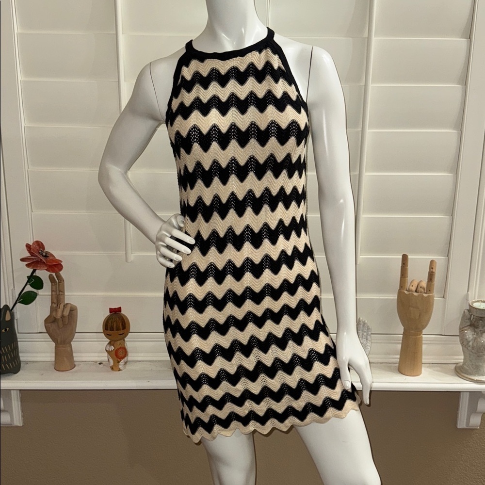 Haute Hippie Wave Stripe Knit Mini Dress